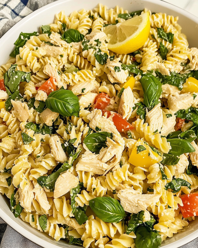 Lemon Basil Chicken Pasta Salad