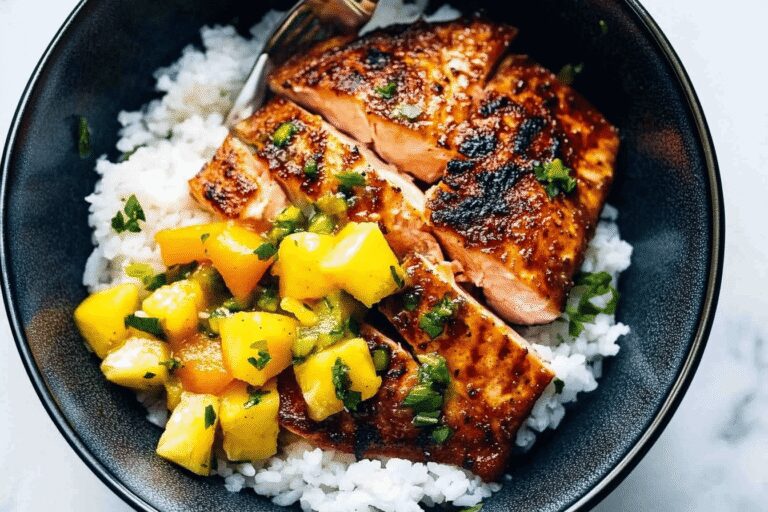 BBQ Salmon with Mango Salsa