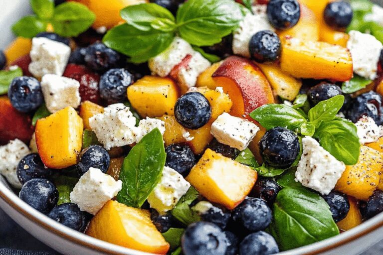 Blueberry Peach Feta Salad