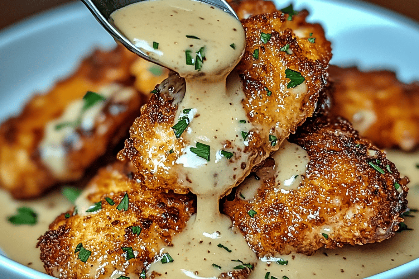Crispy Parmesan Chicken with Garlic Sauce