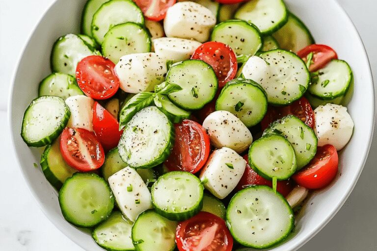 Fresh Cucumber Caprese Salad