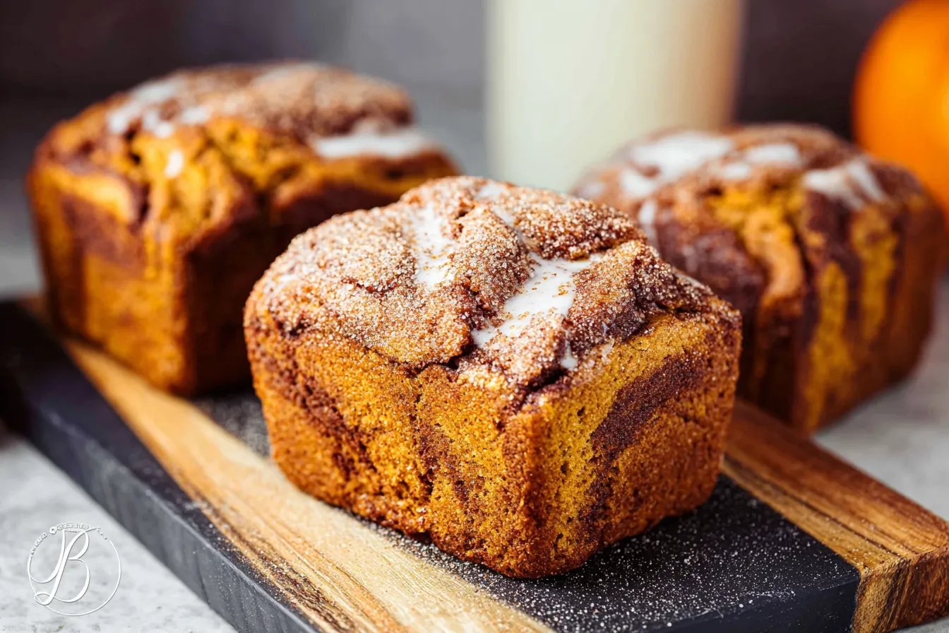 Cinnamon Swirl Pumpkin Bread Mini Loaves