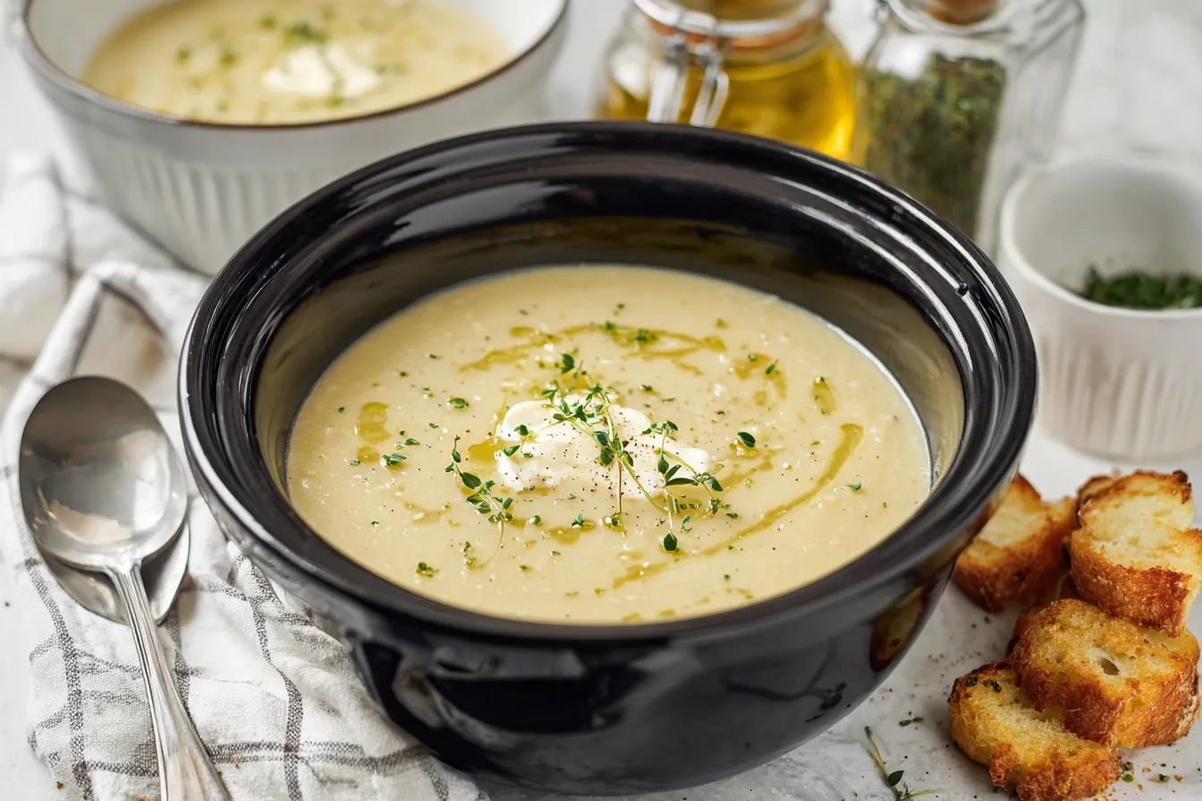 Slow Cooker Potato Leek Soup