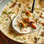 CREAMY CHICKEN AND MUSHROOM SOUP