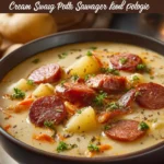 Creamy Slow Cooker German Potato Soup with Smoky Sausages