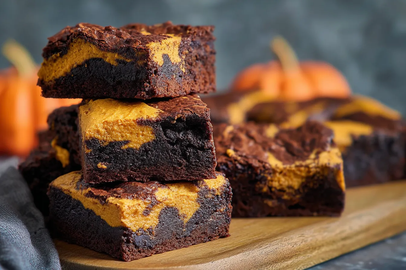 Easy One Bowl Pumpkin Brownies