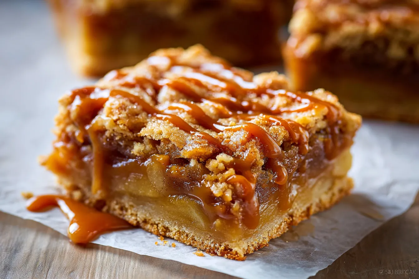 Gooey Salted Caramel Apple Pie Bars - Easy Fall Dessert Perfection
