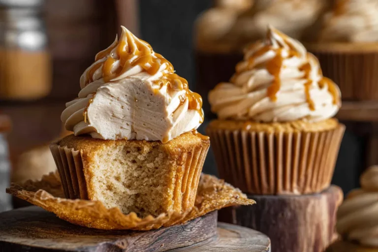 Harry Potter Inspired Butterbeer Cupcakes with Butterscotch Frosting