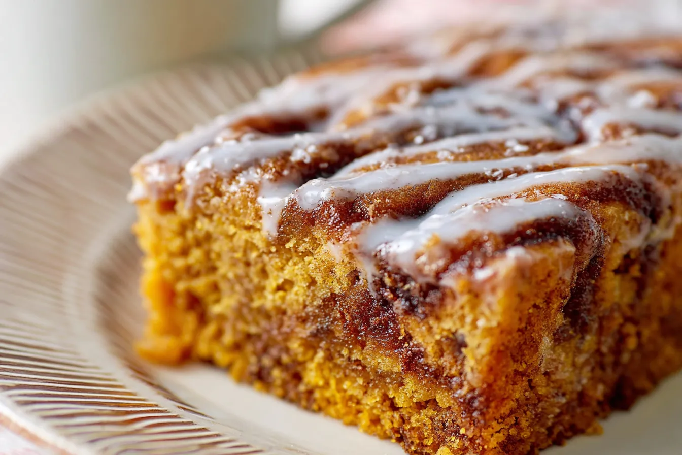 Pumpkin Honey Bun Cake with Cinnamon Swirl