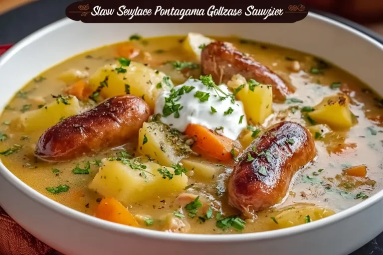 Slow Cooker German Potato Soup with Sausages