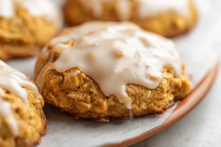 Soft Pumpkin Oatmeal Cookies with Cream Cheese Icing