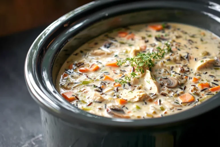 Creamy Slow Cooker Chicken & Wild Rice Soup