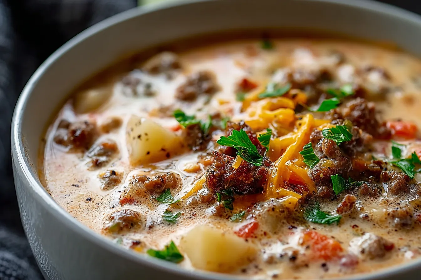 One Pot Cheeseburger Soup