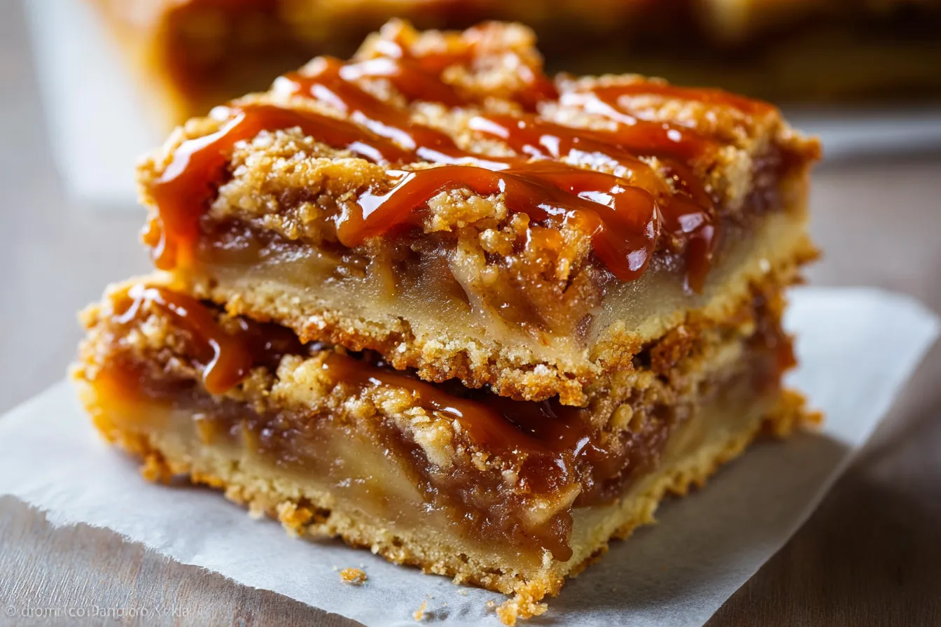 The Best Apple Pie Bars with Homemade Salted Caramel